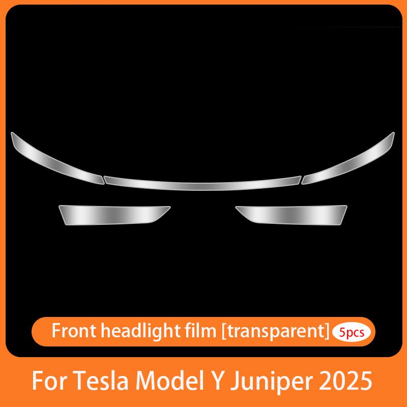 For Tesla Model Y Juniper 2025 TPU Blackened Headlight Taillight Foglight Protective Film Modification Black Color Changing Film