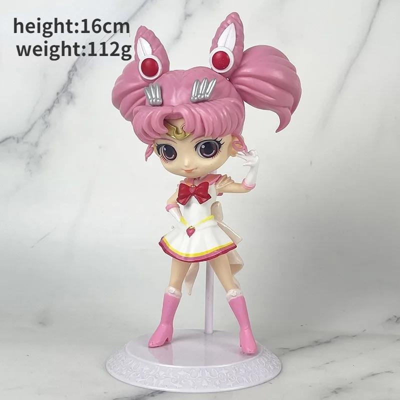 Sailor Moon Anime Tsukino Usagi Chibiusa Actionfiguren Sammlung Modellauto Kuchen Dekoration Ornament Spielzeug Geschenke Beweglich Gelenkig Maßstab Detailliert
