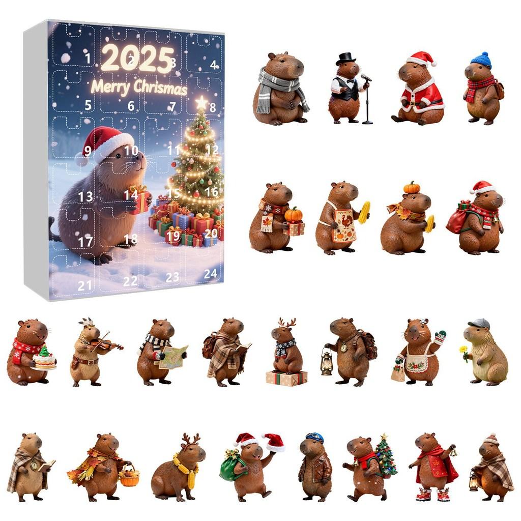 Christmas Marmot Themed Flat Pendant Calendar With Acrylic Components For Festive Decoration