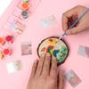 Silicone Craft Mat with Collapsible Cleaning Cup, Non-Stick Washable Painting Palette Pad for Kids Artists DIY Oil Art Drawing Tools
