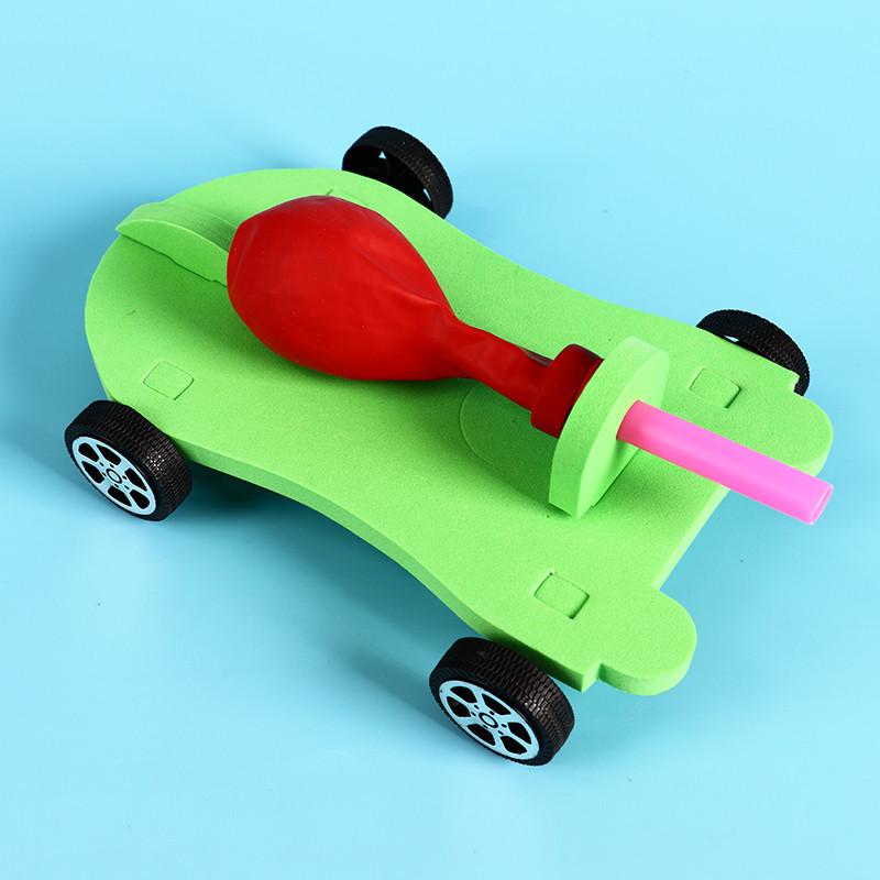 Balloon-Powered Recoil Force Cart - DIY Science Experiment Toy for Children