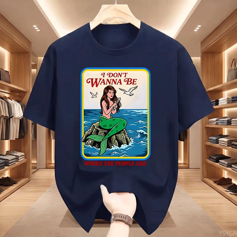 I Dont Wanna Be Where The People Are T Shirt Ocean Lover Tshirt Beach Aesthetic Tee Unisex Short Sleeve Round Neck Tshirts Tops