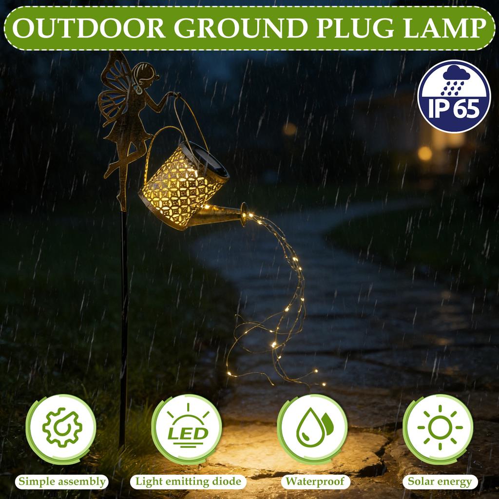 Fairy Garden Solar Light IP65 Waterproof Outdoor Solar Stake Light Large Retro Metal Lantern Solar Light for Garden Decoration