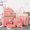 Student Backpack New High School Backpack Large Capacity Korean Version Five-Piece Student Bag