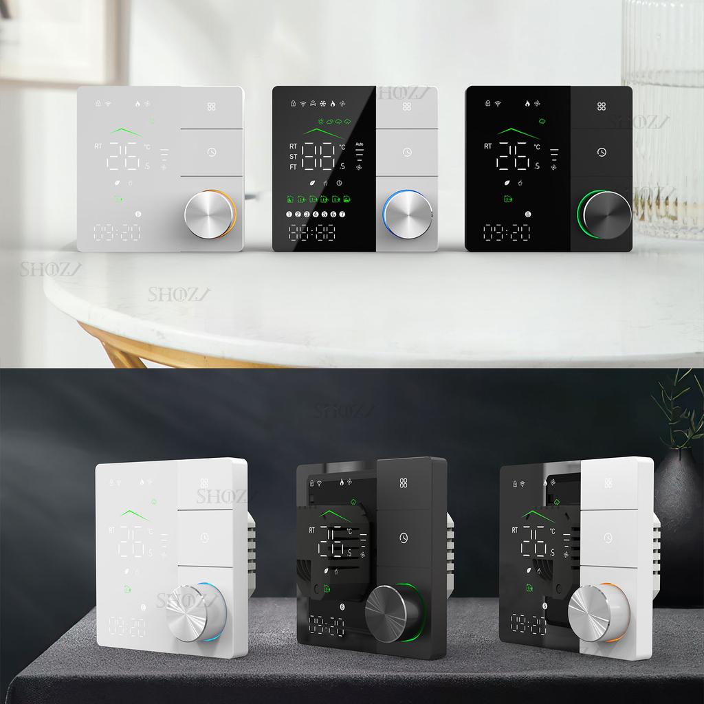Tuya WiFi Smart Thermostat with Power Monitoring, Voice Control for Film Infrared Electric Warm Floor Heating System, 16A