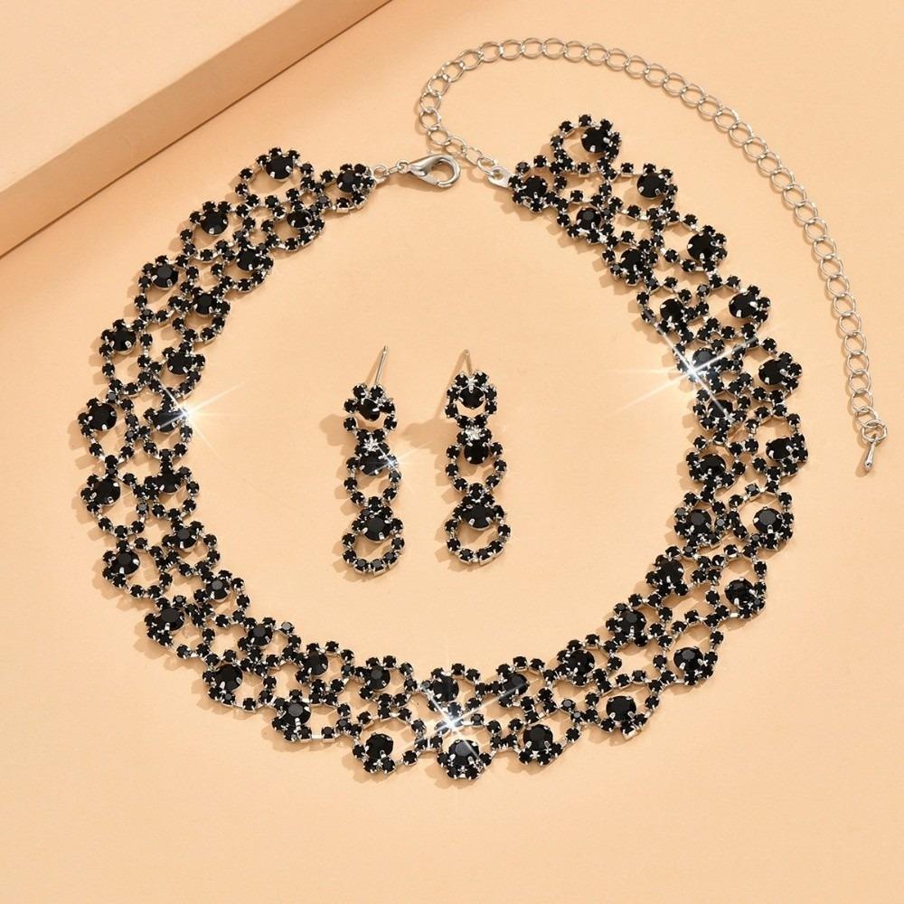 Luxury Necklace Earrings Set Choker Neck Chain Fashion Stud Earrings Gift Giving