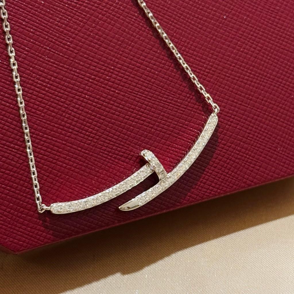 Nail full diamond necklace, high-end precision s925 pure silver material, electroplated thick gold Daily Wear Men's and Women's Styles, Free Shipping,