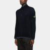 Stone Island Solid Color High Neck Half Zip Long Sleeve Sweater Men sweater Blue 8115516C1-V0020