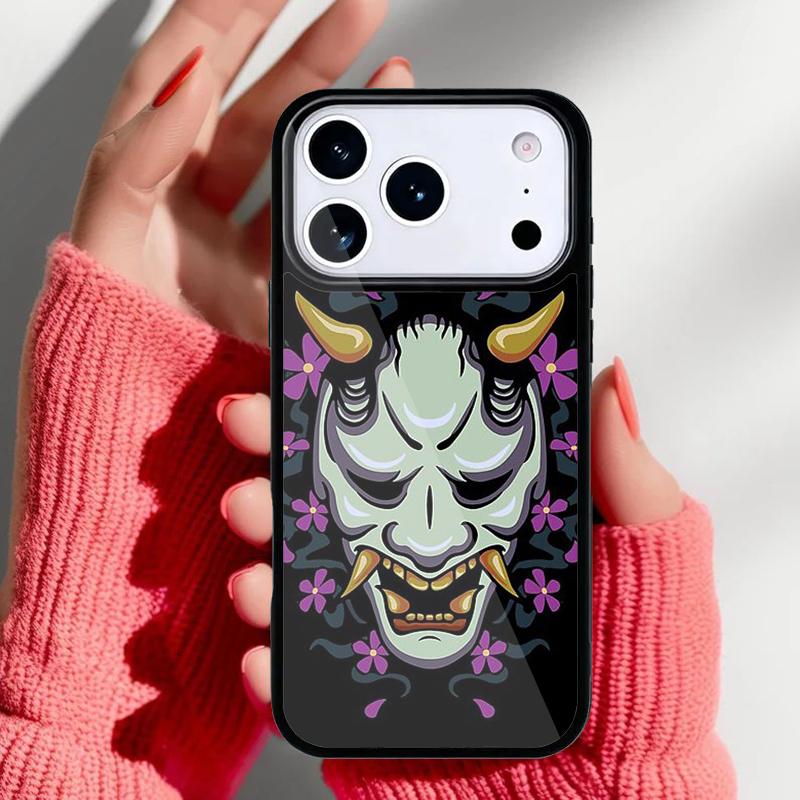 Oni Hannya Dämonenmaske Handyhülle für iPhone 17 Air 16e 15 14 13 Pro Max Rückabdeckung für 12 11 Pro Hülle