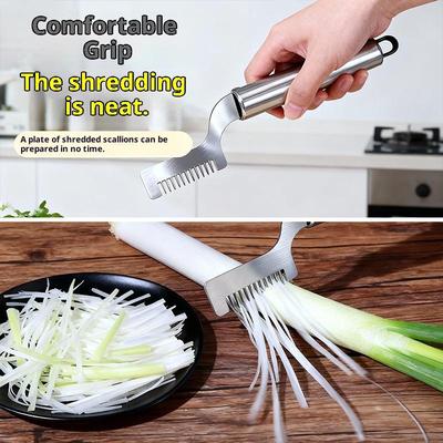 Kitchen Shred Silk The Knife Stainless Chopped Green Onion Knife Curved Cutter Head Design Food Speedy Chopper Outdoor Tableware