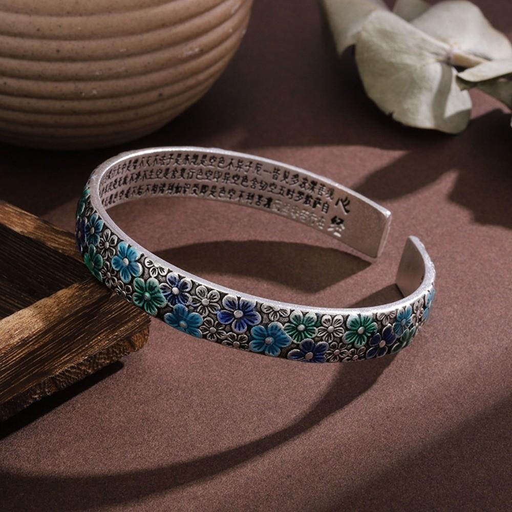 Flower Women's Hand Bracelet Traditional Cuff Bangle Handicraft Enamel Bracelet  Women