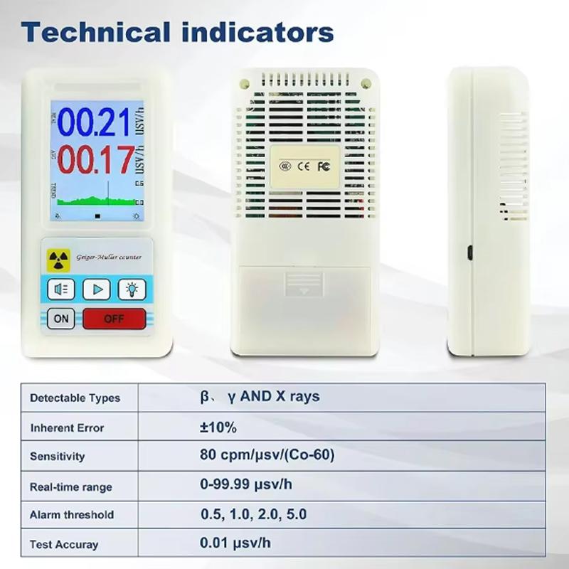 BR-6 Geiger Sayacı Nükleer Radyasyon Dedektörü Kişisel Dozimetre X-ışını Beta Gama Dedektörü LCD Radyoaktif Test Cihazı Mermer Aracı