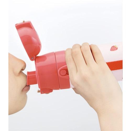 Skater Children's Water Bottle 2WAY Direct Drinking Cup Type Strawberry Strawberry Pink 350ml (When Drinking) 420ml (When Drinking Directly) Stainless