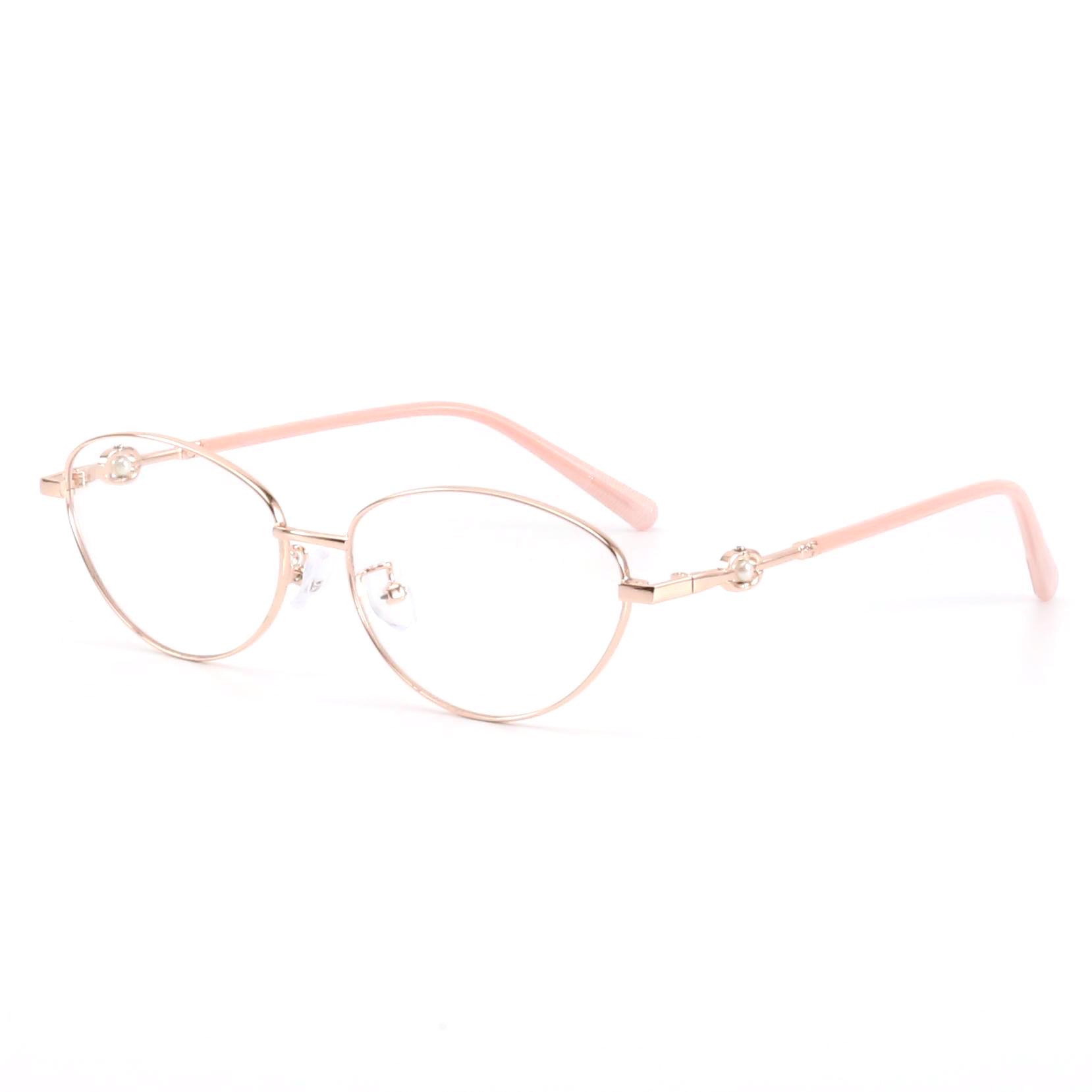 

Gold Thread Cat s Eye Metal Frame Glasses with HD Anti-Blue Light Lenses