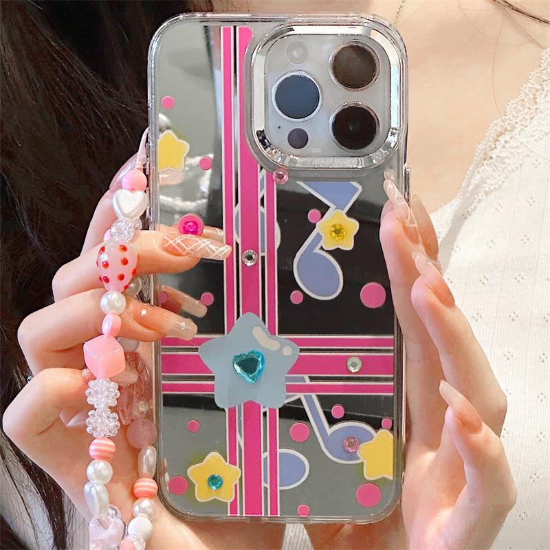 Zhitai iPhone Case: Compatible with 13 Pro, 14, 15, 16; Features: Three-in-One Mirror & Bracelet, Fits Apple Models 12 and 78.