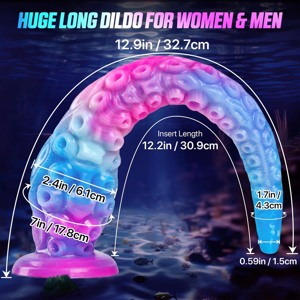 Alien Octopus Tentacle Dildo - Fantasy Silicone Anal Plug for Women & Men, Unique Curved,G-Spot & Prostate Stimulation, Adult Toy