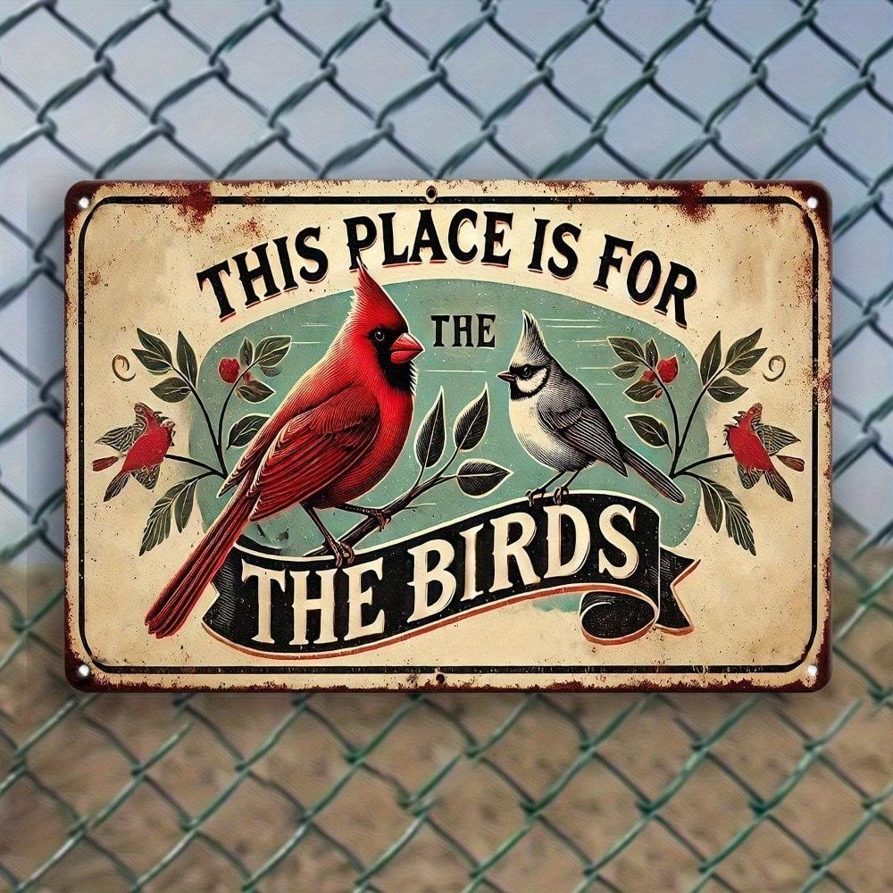 Vintage Metal Tin Sign Retro Bird Wall Art 8x12 Inch Home Decor Cafe Farmhouse