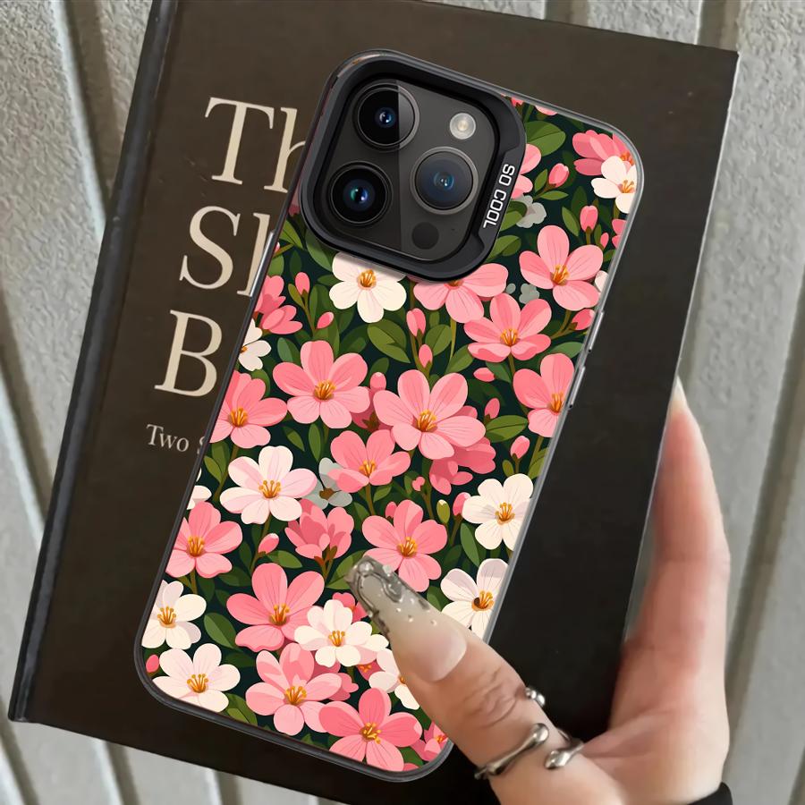 Case for iPhone 17 Pro Max 14 XS Air XR 16 15 Plus 13 Pro 12 11 Back Phone Cover Pink Flower Sea