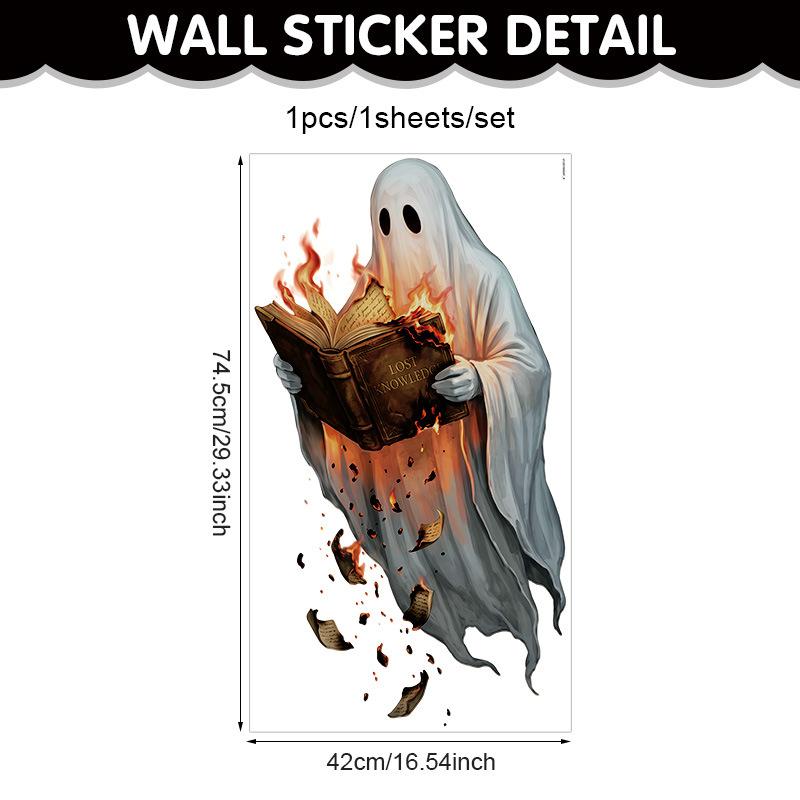 Halloween White Ghost Wall Sticker Living Room Holiday Party Decoration Horror Bat Ghost Self-adhesive Pvc Sticker