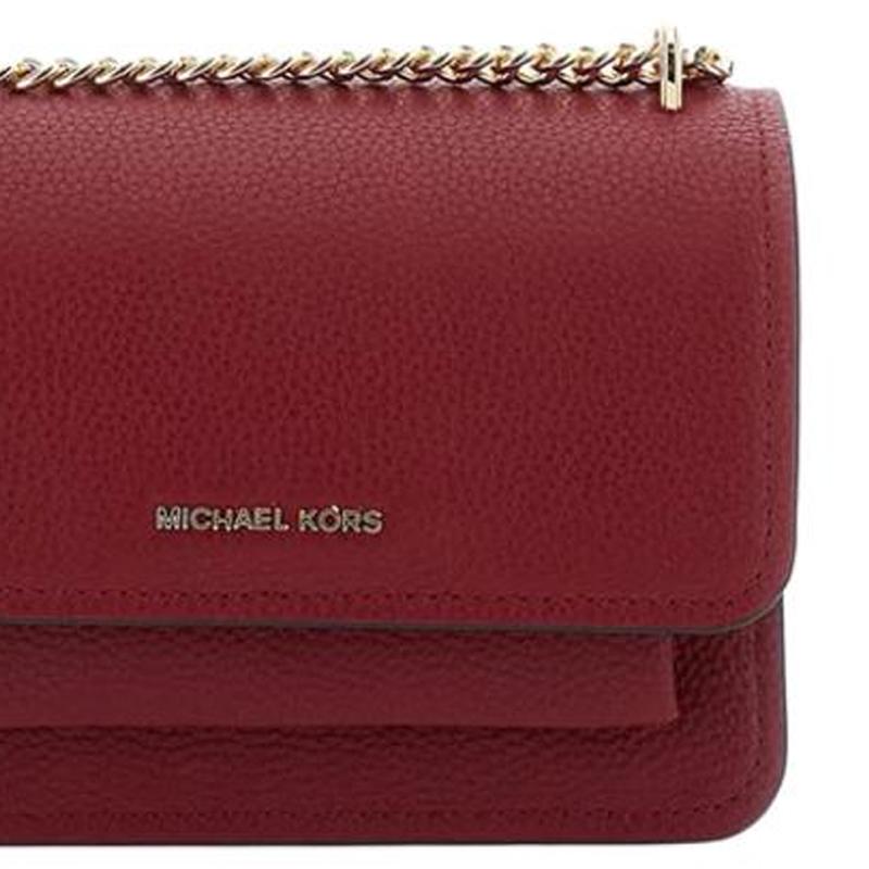 Michael Kors Magnetic Closure Adjustable Shoulder Strap Crossbody Bag Women Bags Deep-Red Black 32T4GC7C1T-DEEPRED