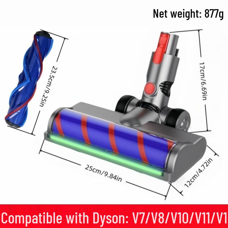 Dyson Vacuum Cleaner Accessory: V6-V11, V15 Slim Green Light Dust-Revealing Floor Brush.