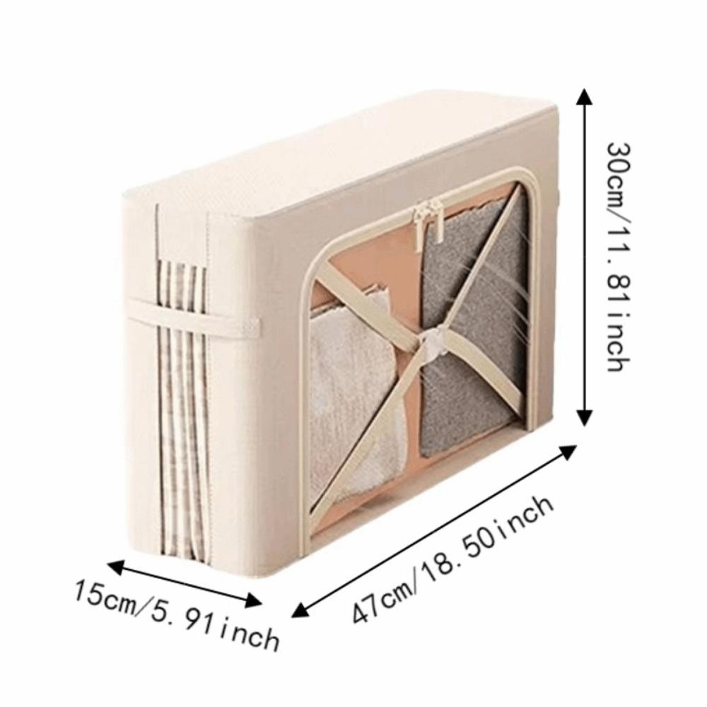 Oxford Fabric Narrow Steel Frame Storage Bins Large Capacity Visible Window Clothes Storage Box Folding Stackable