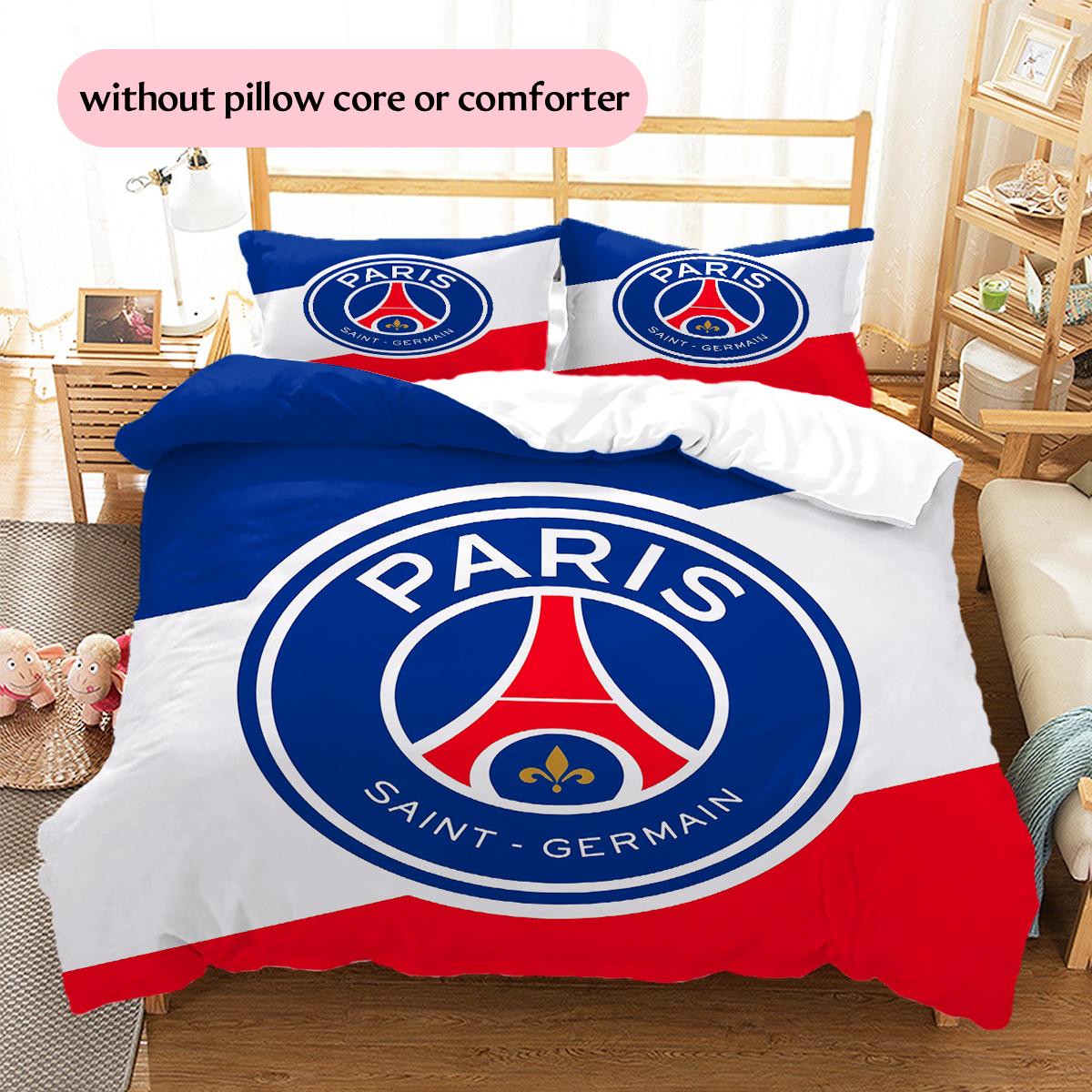 

Стиль Paris Saint-Germain Футболний клуб Постільна білизна Декор для дому Подарунок на день народження (1 * підковдра + 2 * наволочка, без наповнювача) 200x200cm