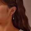 C-shaped Metal Teardrop Tassel Ear Cuff Clip Earrings for Women 1piece, No Piercings, Ear Cartilage Clips