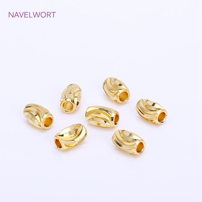 18K Gold Plated Röhrenperlen Abstandshalter Perlen, Zubehör Für Schmuck, Messing Streifenperlen DIY Armband Halskette Herstellung Zubehör Großhandel