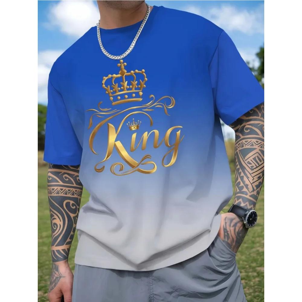 Summer Man T-shirt Creative 3D Printed Short Sleeved T-shirt Fashionable Comfortable Soft Breathable Large Loose T-shirt