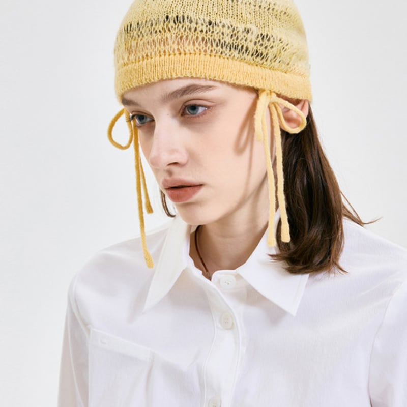 

KIMZISU Ribbon Tied Beanie _ YELLOW YELLOW_OS