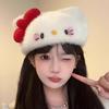 Autumn and Winter Cute Beret Female Cute Kitten Ears Hat Handknitted Fluffy Warm Painter Hat
