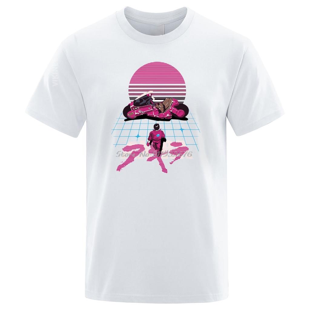 Akira Synthwave T Shirt Japanese Anime Tshirt Fashion Tshirt Print For Male Comfortable Unisex Premium Cotton Top Tees