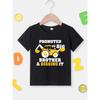European sizes Children Boys' Summer Fashion T-Shirt "Promoted to Big Brother" Excavator Print Cute Short Sleeve Casual Top