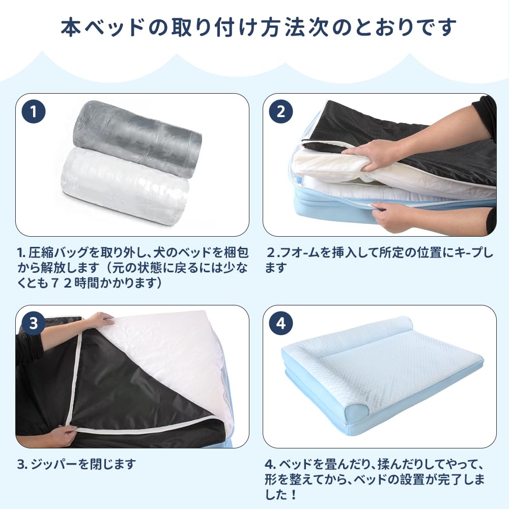 Dog Bed Pet Sofa Cooling Bed in Fluffy Dog Suitable for Senior Prevents Suitable for and Multiple Small Cooling Peto-Raifu Cushion, Bed, Summer,