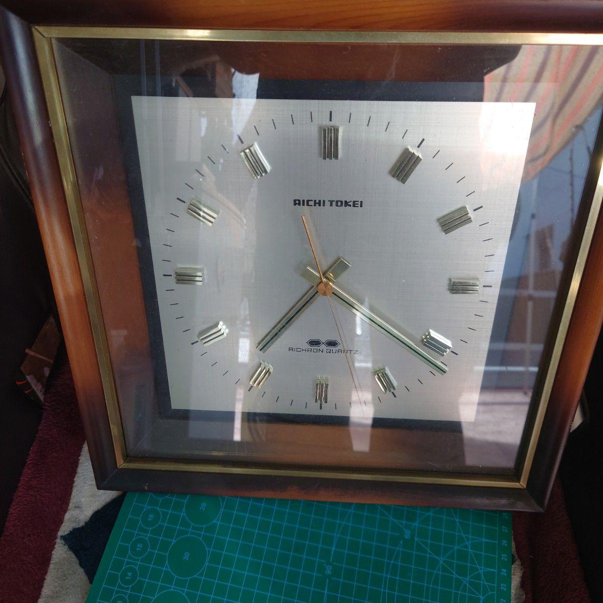 Used AICHI TOKEI Aichi Clock RICHRON QUARTZ Wall Clock Showa Retro Operation confirmed