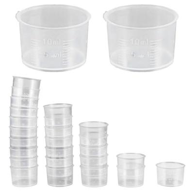 50Pcs Clear Plastic Measuring Cups With Scale Graduated Beaker Liquid Measuring Cup for Kitchen Baking Lab Measure Tool
