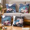 Brant Cute Wuthering Waves Cushion Cover Silky Short Plush Invisible Zipper Dustproof Sofa Pillow Case For Home Decor