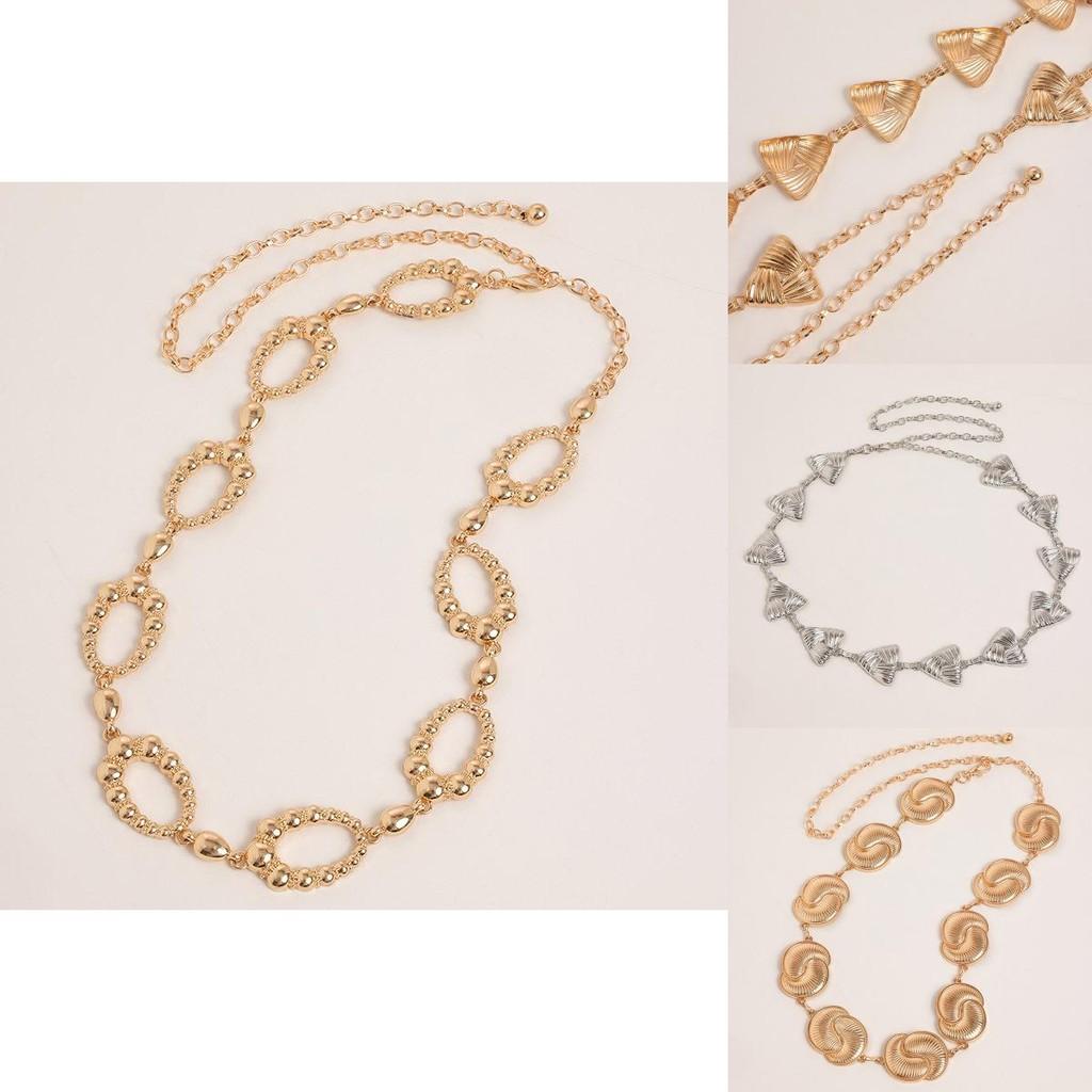 Retro Design Geometric Shape Metal Casual Waist Chain For Vintage Style Women Summer