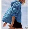 Women's Autumn/Winter Solid Color Hooded Cotton Jacket: Foldable, Long Sleeve, Pullover with Pocket.