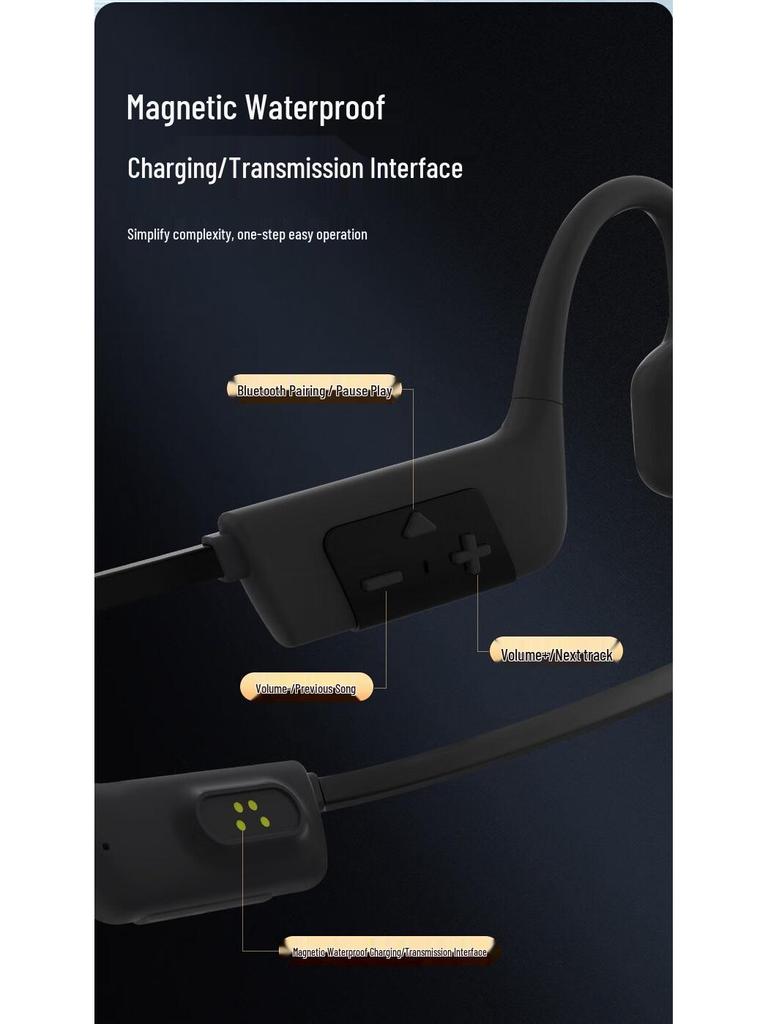 Waterproof S800 Bone Conduction Bluetooth Earphones for Swimming and Sports with Ear-Hook Design and High-Quality Sound