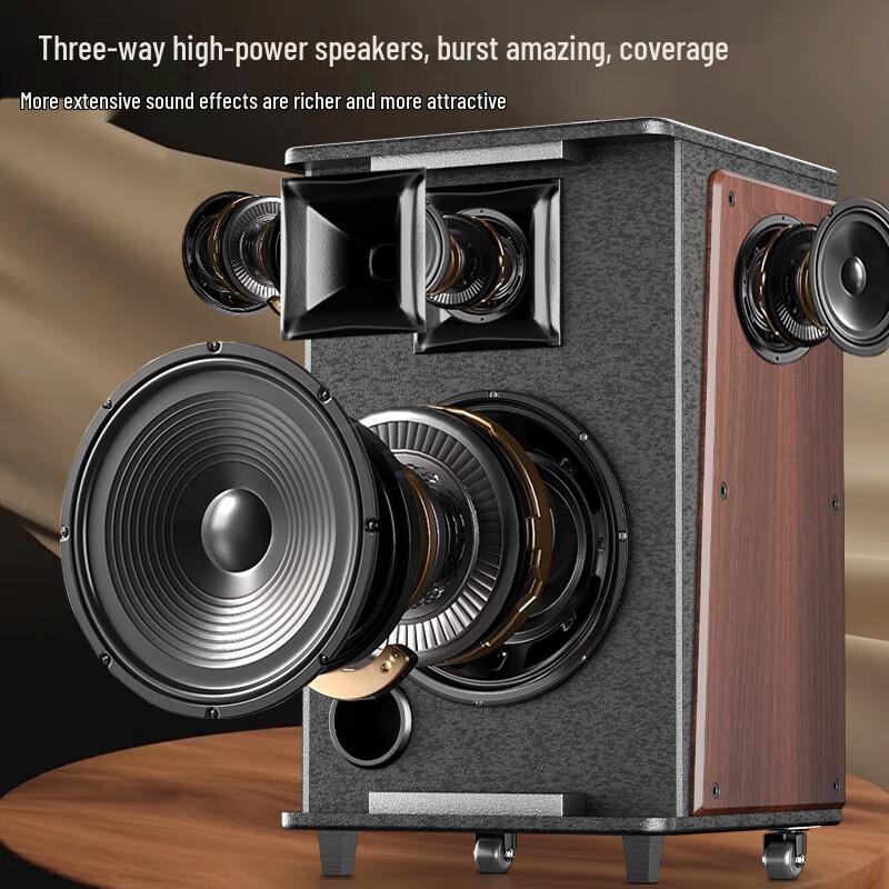 HuiDu KKH-10 Portable Outdoor Karaoke Trolley Speaker