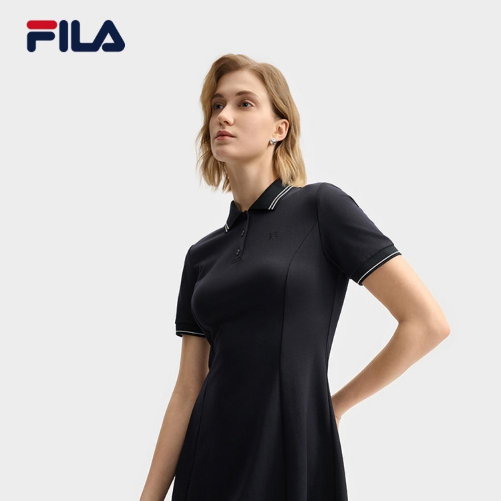 New FILA WHITE Short Sleeved Dress Women's Legend Blue F11W523310F-NV