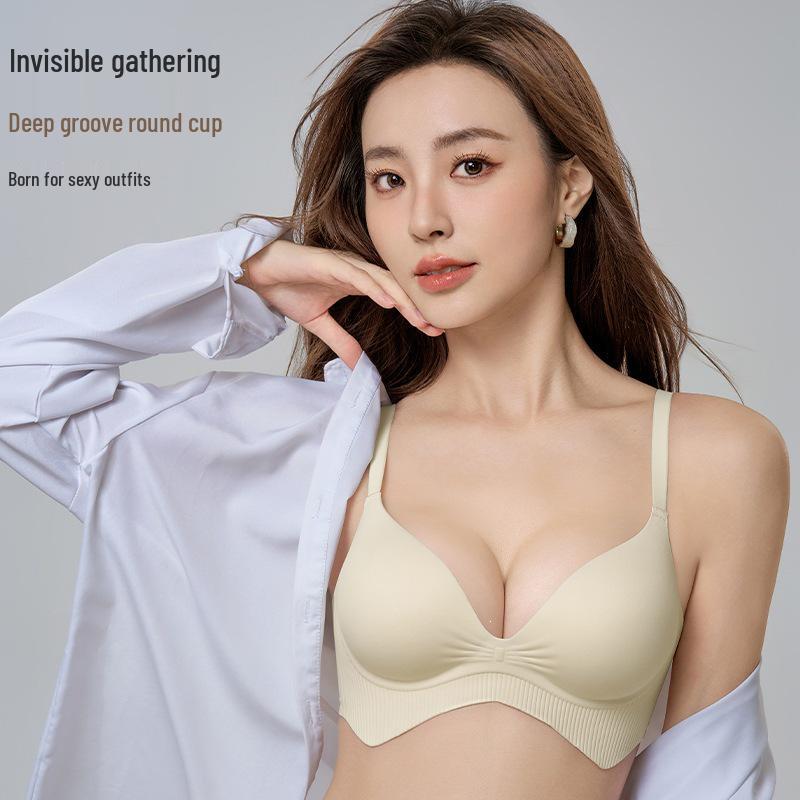 Southeast Asia Seamless Push-up Bra for Women: Boosts Small Bust with Fixed Cup & Cartoon Design for a Beautiful Back