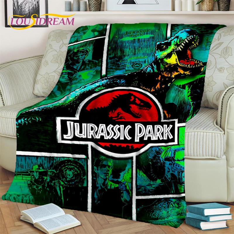 Jurassic Park Dinosaur 3D Cartoon Blanket,Flannel Throw Blanket for Home Bedroom Bed Sofa Picnic Office Hiking Leisure Nap Gift