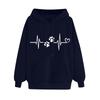 2025 new European and American fashion printed velvet versatile long-sleeved loose hooded sweater women's top trendy clothing