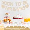Mr & Mrs Banner Pre-strung Soon To Be Mr and Mrs Sign Glitter Engagement Banner for Bridal Shower Wedding Engagement Bachelorette Party Decorations
