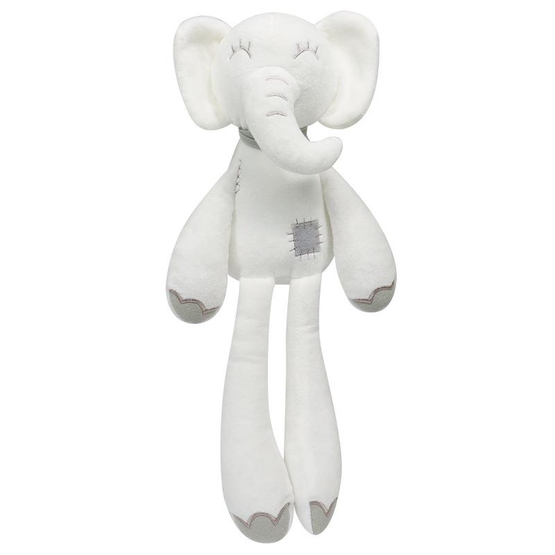 Cartoon White Elephant Plush Toy for Babies Aged 0-3