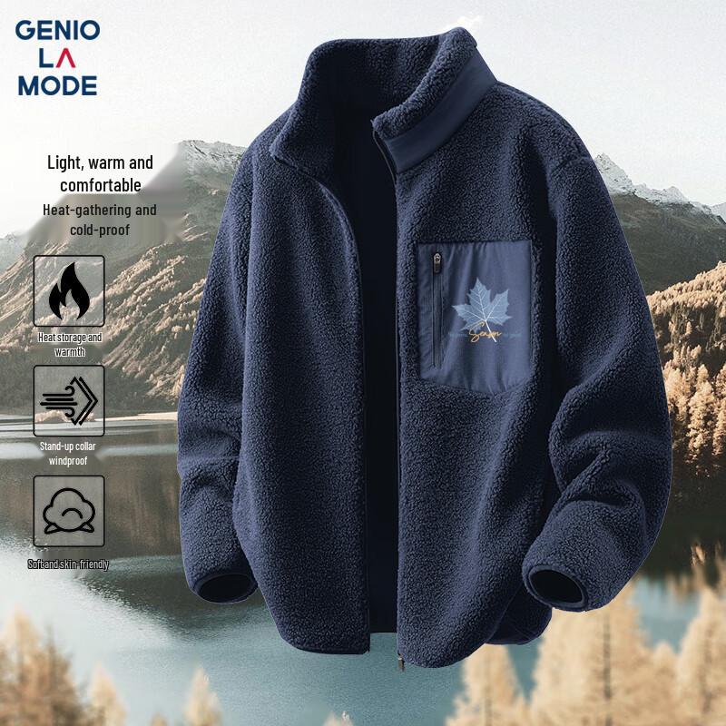 

GENIOLAMODE Men s Heavyweight Double-Sided Fleece Jacket 2XL