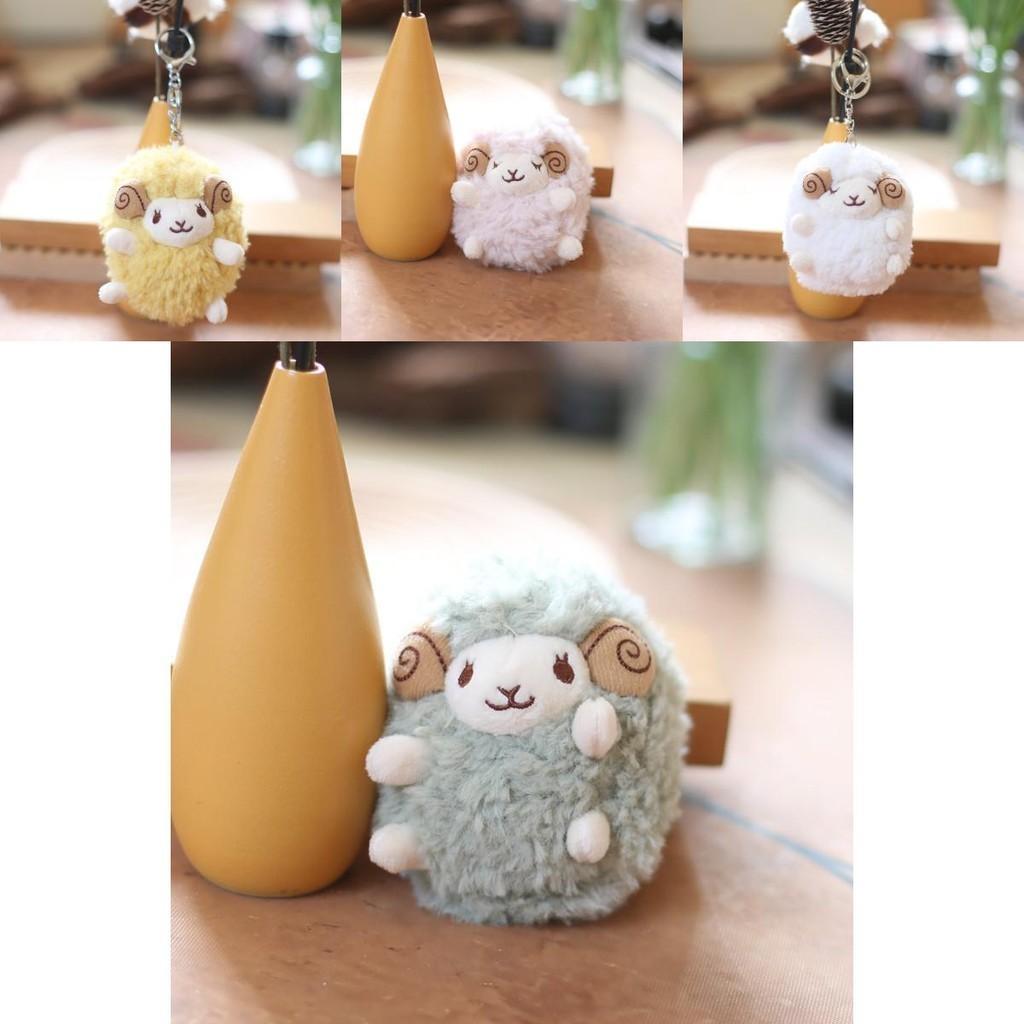 Adorable Fluffy Sheep Plush Keychain Cute Soft Stuffed Animal Bag Charm Toy